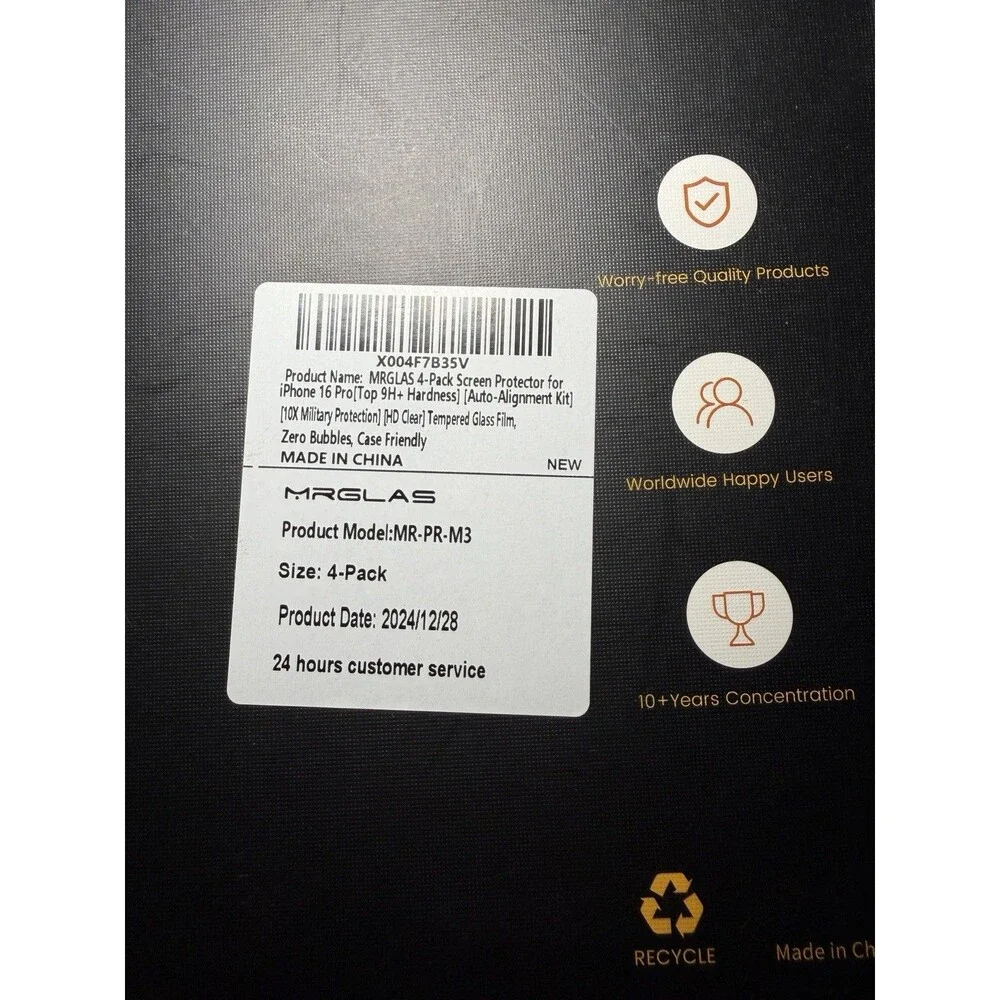 MRGLAS Screen Protectors for iPhone 16 Pro Auto Alignment Kit X3‎